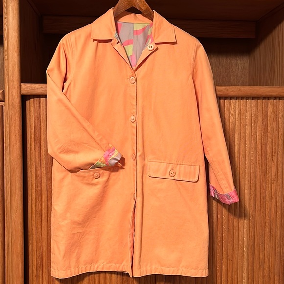 Cheerful reversible light spring coat - Picture 2 of 9